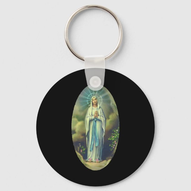 Virgin Mary Of Lourdes Our Lady Christian Gift For Key Ring (Front)