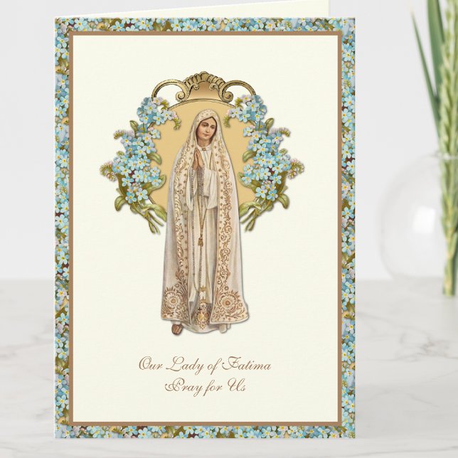 Virgin Mary Our Lady of Fatima Religious Floral  Card (Creator Uploaded)