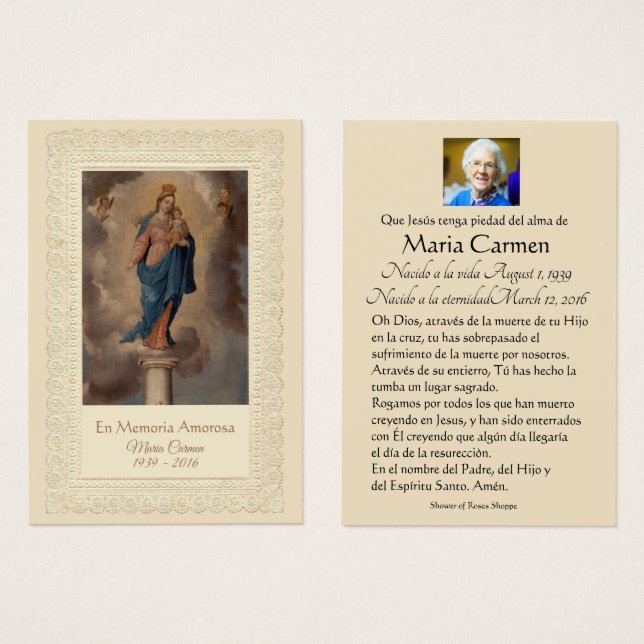 Virgin Mary Our Lady of the Pillar Spanish (Front & Back)