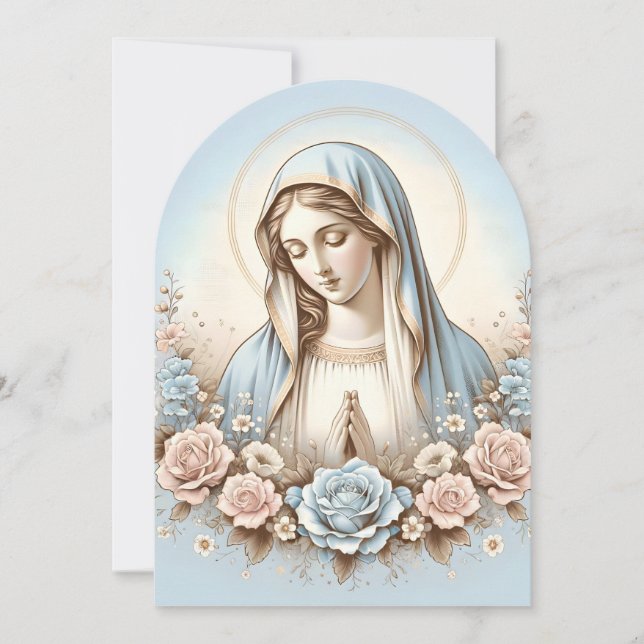 Virgin Mary - Pastel colors Invitation (Front)