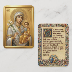 Virgin Mary prayer card