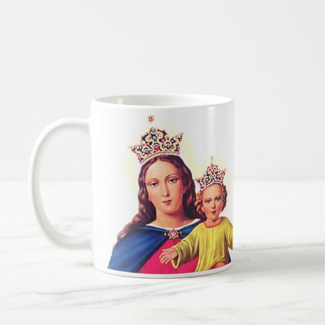 Virgin Mary queen with Jesus Coffee Mug (Left)