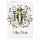Virgin Mary Religious Catholic Mass Offering Card