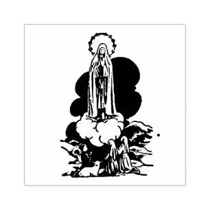 Virgin Mary Religious Fatima Children Catholic Rubber Stamp