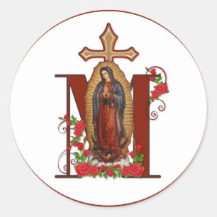 Virgin Mary Religious Guadalupe Catholic Classic Round Sticker