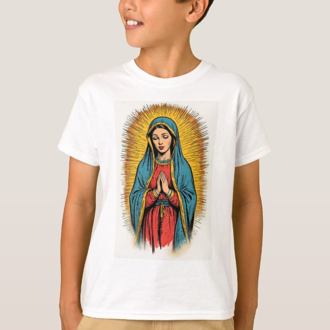 Virgin Mary Retro Kid's Tee Shirt (Front)