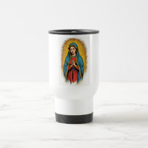 Virgin Mary Retro Travel Mug