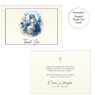 Virgin Mary Roman Catholic Funeral  Thank You Card