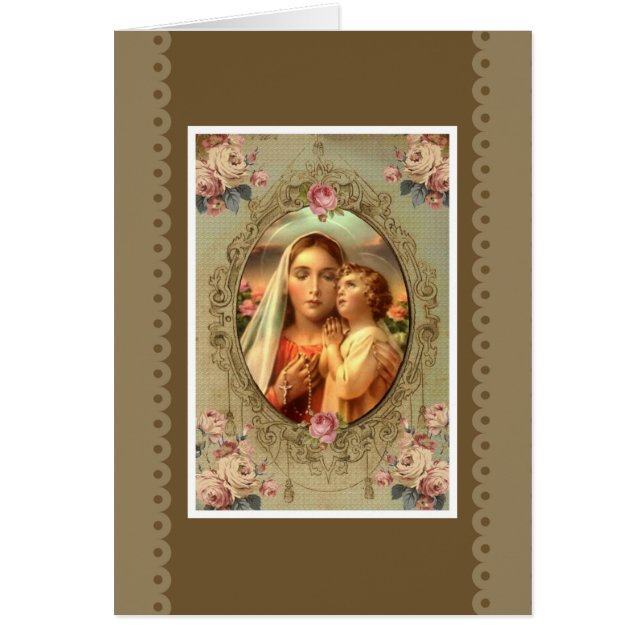 VIRGIN MARY ROSARY CHILD JESUS ROSES (Front)