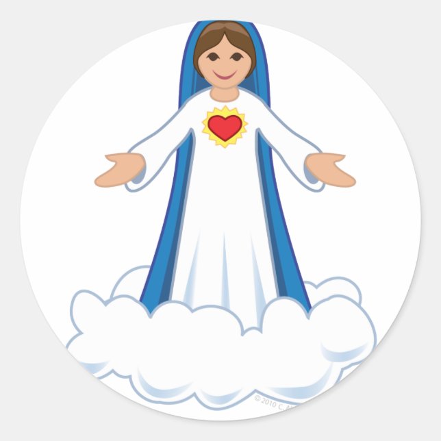 Virgin Mary Round Sticker (Front)