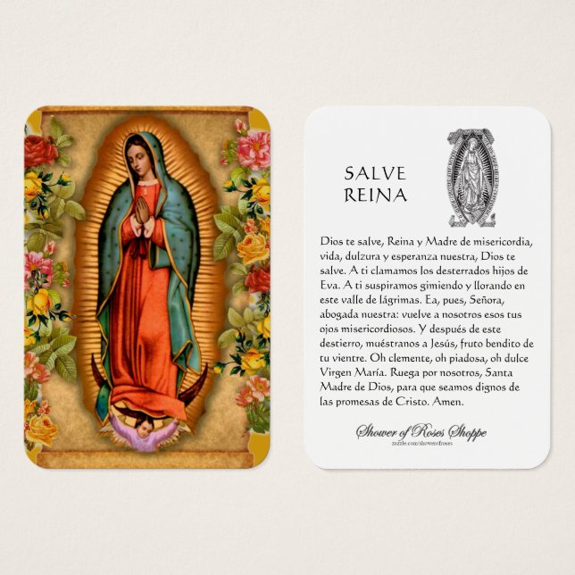 Virgin Mary Salve Reina Spanish Prayer Holy Card (Front & Back)