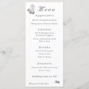 Virgin Mary Silver Catholic Wedding Menu