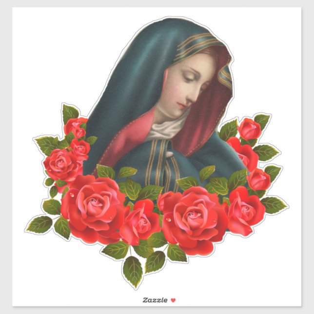 Virgin Mary Sorrowful Mother Red Roses (Sheet)