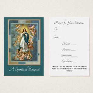 Virgin Mary Spiritual Bouquet Prayer Holy Card