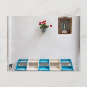 Virgin Mary street altar shrine postcard