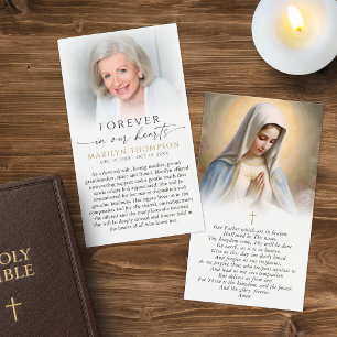 Virgin Mary The Lord's Prayer Photo Sympathy Cards