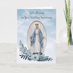 VIRGIN MARY   WEDDING ANNIVERSARY   RELIGIOUS CARD