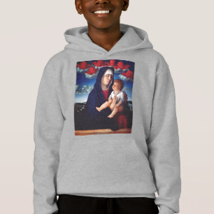 Virgin Mary with Baby Jesus and red cherubs