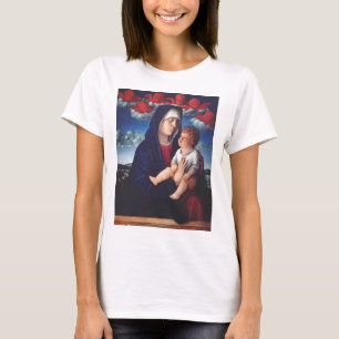 Virgin Mary with Baby Jesus and red cherubs T-Shirt