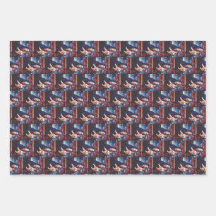 Virgin Mary with Baby Jesus and red cherubs Wrapping Paper Sheet