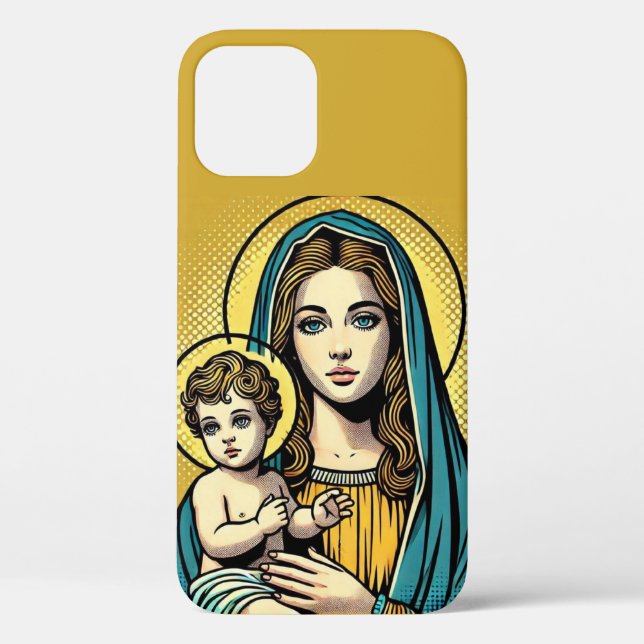 Virgin Mary with baby Jesus Christ Case-Mate iPhone Case (Back)