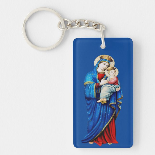 Virgin Mary with Baby Jesus Key Ring (Front)