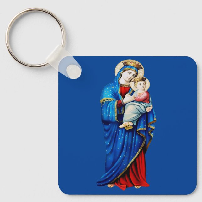 Virgin Mary with Baby Jesus Key Ring (Front)