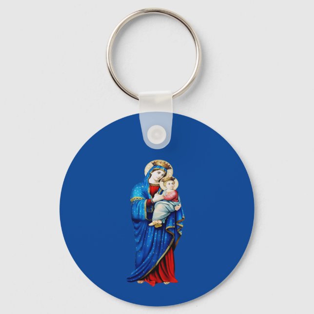 Virgin Mary with Baby Jesus Key Ring (Front)