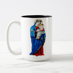 Virgin Mary with Baby Jesus Two-Tone Coffee Mug