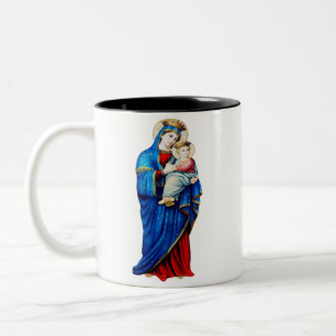 Virgin Mary with Baby Jesus Two-Tone Coffee Mug