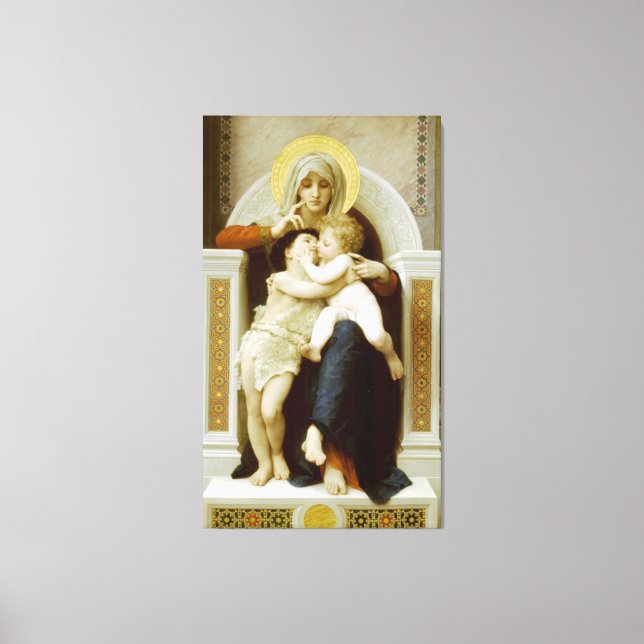 Virgin Mary with Jesus & St. John the Baptist Canvas Print (Front)