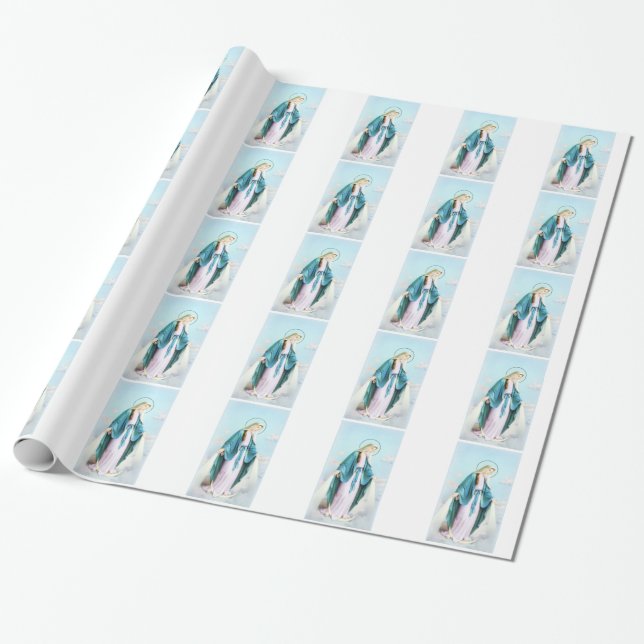 Virgin Mary Wrapping Paper (Unrolled)