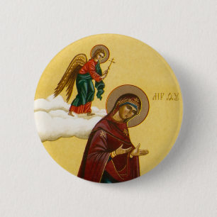 Virgin Mary's Russian icon 6 Cm Round Badge