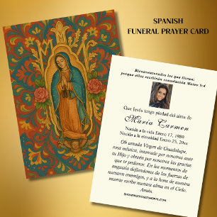 Virgin Mexico Guadalupe Spanish Funeral Prayer