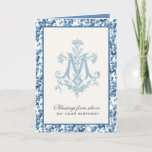 Virgin Mother Mary Catholic Birthday Card<br><div class="desc">This is a beautiful traditional Catholic customised image of the Marian Cross of the Blessed Virgin Mary with lilies.  Inside is a scripture quote and verse. All text and fonts can be modified.</div>