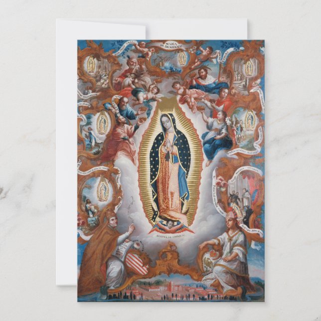 “Virgin of Guadalupe" art custom invitations (Front)