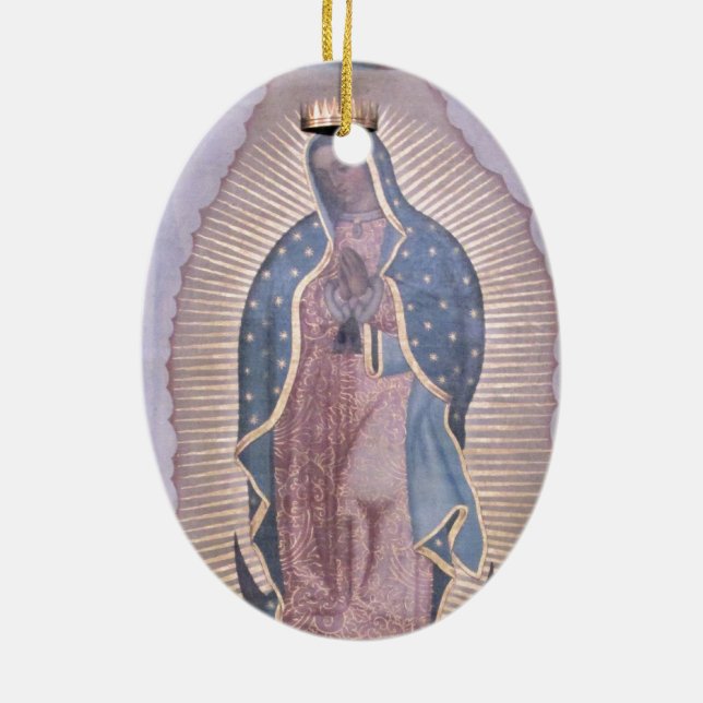Virgin of Guadalupe Ceramic Tree Decoration (Back)