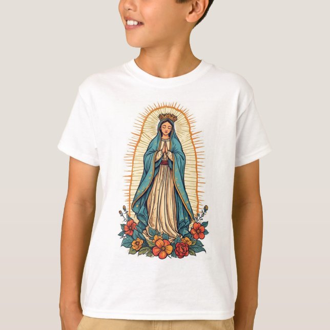 Virgin of Guadalupe Kid's Tee Shirt (Front)