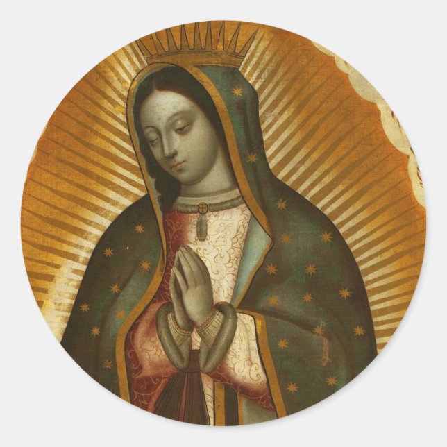 Virgin of Guadalupe Our Lady Mother Mary Classic Round Sticker (Front)