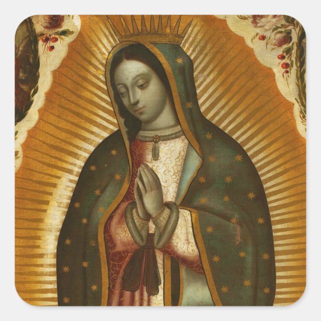 Virgin of Guadalupe Our Lady Mother Mary Square Sticker (Front)