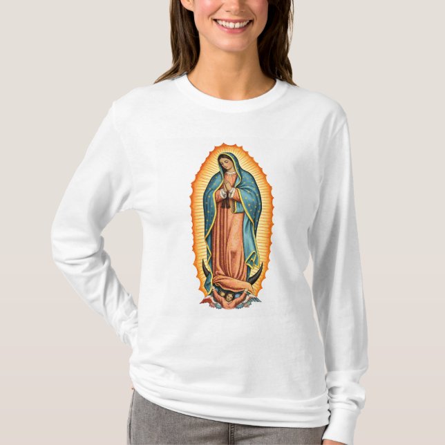 Virgin of Guadalupe Women's Long Sleeve Tee Shirt (Front)