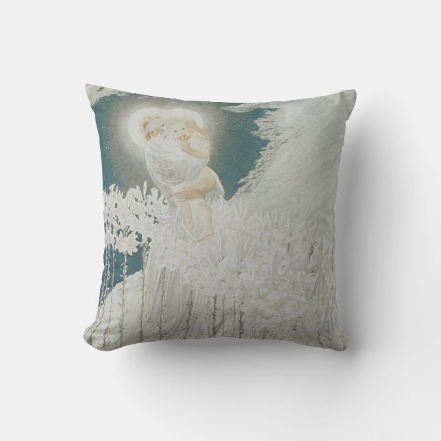Virgin of the Lilies Cushion (Front)
