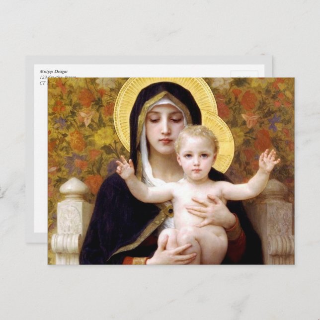 Virgin of the Lilies, William-Adolphe Bouguereau Postcard (Front/Back)