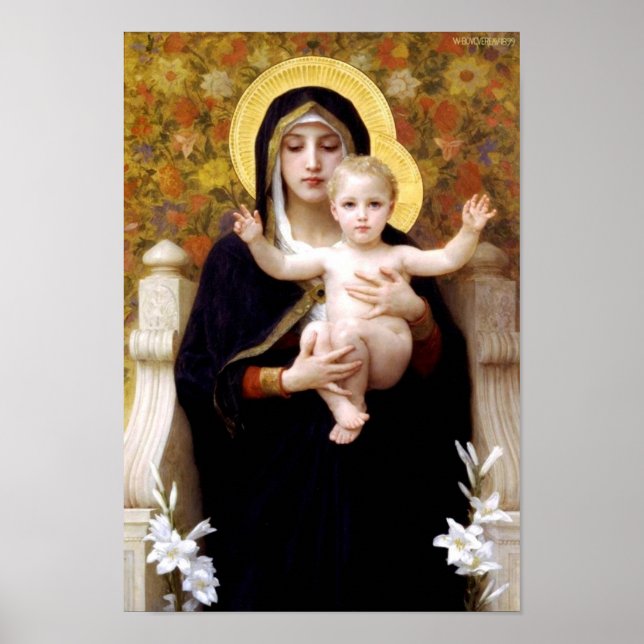 Virgin of the Lilies – William-Adolphe Bouguereau Poster (Front)