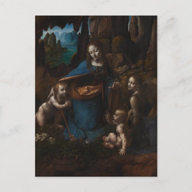 Virgin of the Rocks by Leonardo da Vinci Postcard (Front)