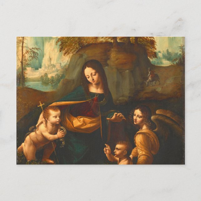 Virgin Of The Rocks By Leonardo Da Vinci Postcard (Front)