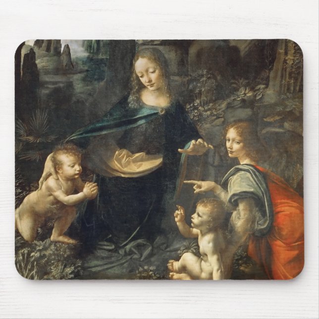 Virgin of the Rocks, Leonardo da Vinci Mouse Pad (Front)