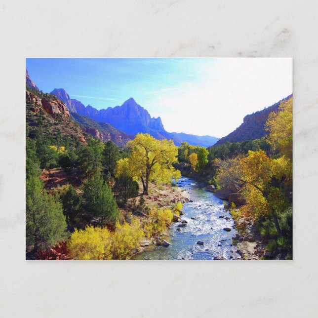 Virgin River, Zion, Utah, Postcard (Front)