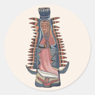 Virgin Virgin Mary Our Lady of Guadalupe painting Classic Round Sticker