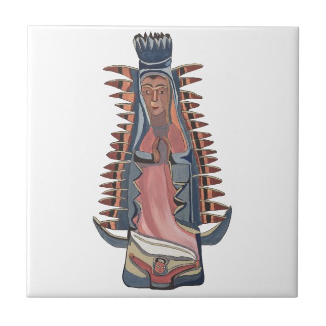 Virgin Virgin Mary Our Lady of Guadalupe painting Tile (Front)